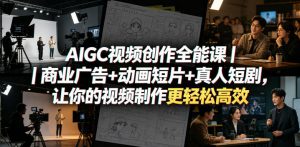 AIGC视频创作全能课｜商业广告+动画短片+真人短剧，让你的视频制作更轻松高效-聊项目