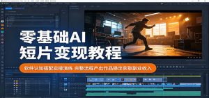 零基础AI短片变现教程:软件认知搭配实操演练,完整流程产出作品稳定获取副业收入-聊项目