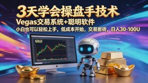 三天学会操盘手技术,vegas技术+聪明软件,小白也可以轻松上手,日入1000+-聊项目