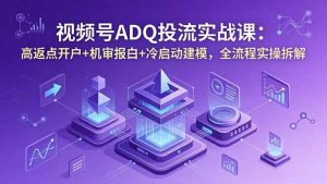 视频号ADQ投流实战课：高返点开户+机审报白+冷启动建模，全流程实操拆解-聊项目