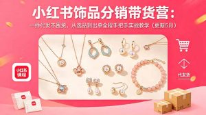 小红书饰品分销带货营:一件代发不囤货,从选品到出单全程手把手实战教学(更新5月-聊项目