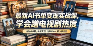 最新AI书单变现实战课,学会蹭电视剧热度,追热点书籍,快速变现,出单100+,日入四位数-聊项目