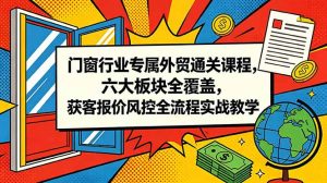 门窗行业专属外贸通关课程,六大板块全覆盖,获客报价风控全流程实战教学-聊项目