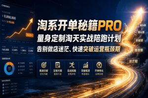 淘系开单秘籍PRO，量身定制淘天实战陪跑计划，告别做店迷茫、快速突破运营瓶颈期(20260715)-聊项目