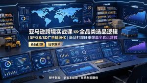 亚马逊跨境实战课：全品类选品逻辑｜SP/SB/SD广告精细化｜新品打爆旺季爆单全套运营教程-聊项目