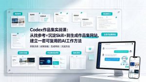 Codex作品集实战课：从找参考×沉淀Skill×到生成作品集网站，建立一套可复用的AI工作方法-聊项目
