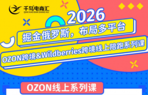 千鸟跨境·26年OZON&wildberries跨境店线上陪跑训练营(更新)-聊项目