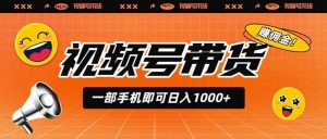 视频号带货，一部手机即可日入1000+，无人直播玩法轻松躺赚带货佣金-聊项目